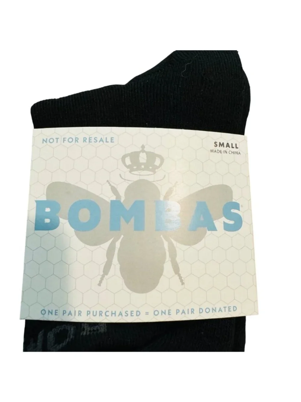 Bombas Crew‎ socks size small black honeycomb arch support stay up antimicrobial
